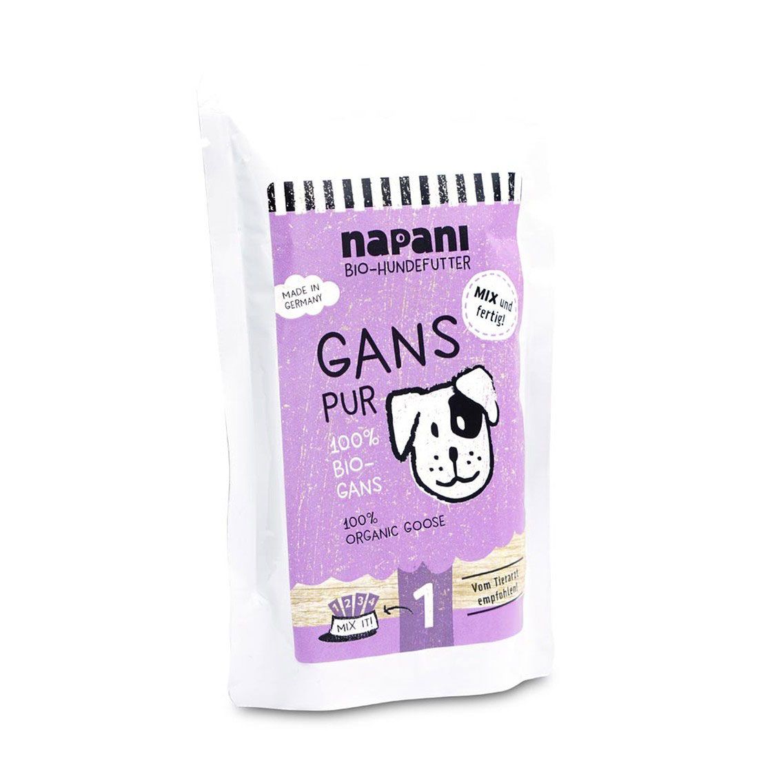 Bio-Nassfutter für Hunde, Gans pur, 150g